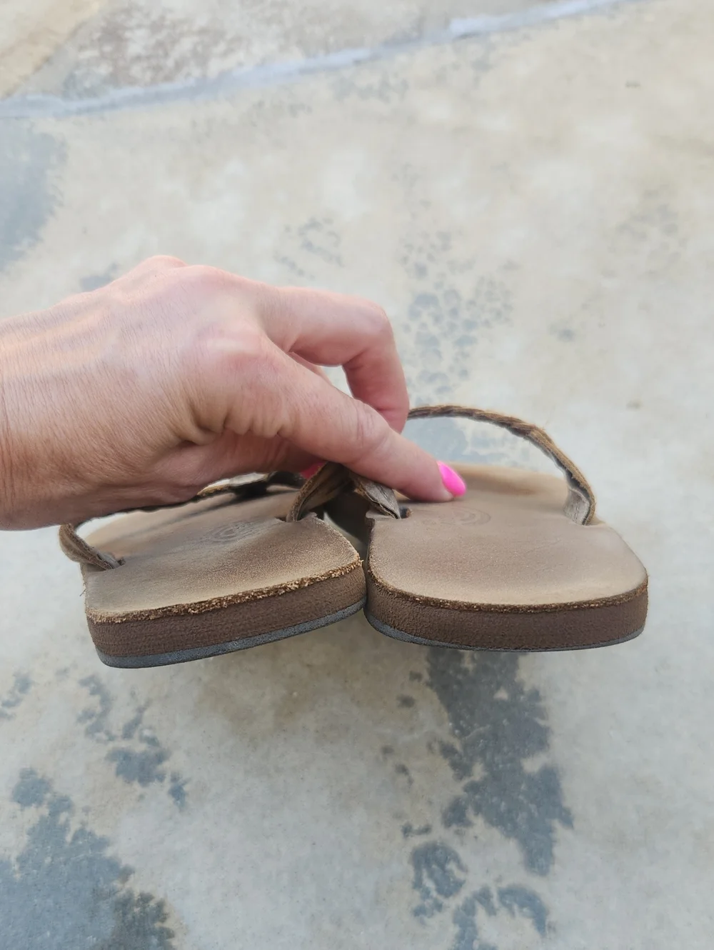 Rainbow Flip Flops Brown Braided Strap 2 3